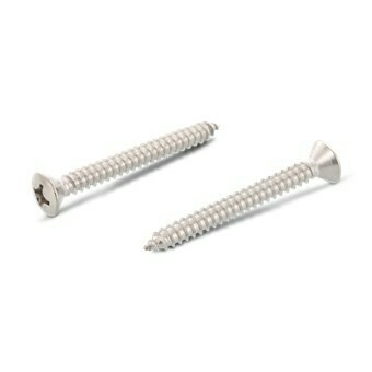 No.10 (4.8mm) x 3/4 inch (19mm) Raised Pozi Countersunk Self Tapping Screws A4 316 st.st