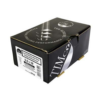 5.5mm x 19mm Low Pancake Head Philips no.2  Ruspert Finish self drilling screws box of 500