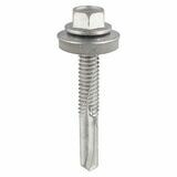 5.5mm x 38mm Timco Hex Head Self Drilling Screws (16mm Rubber Washer) Heavy Section (external)  Box of 100