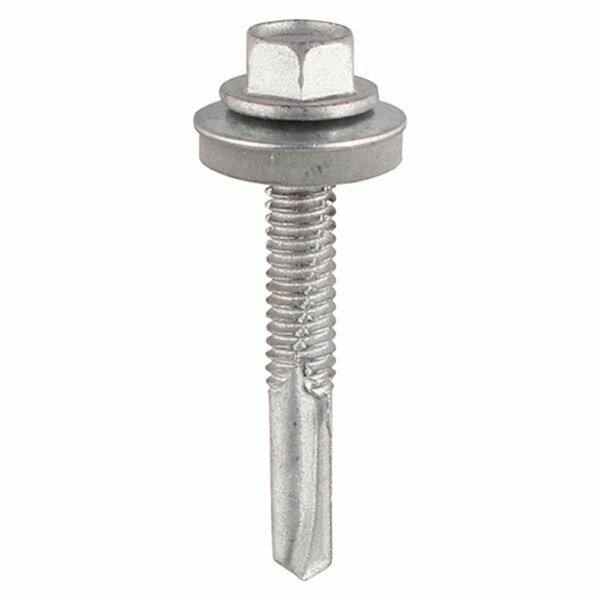 5.5mm x 100mm Hex Head Self Drilling Screws (16mm Rubber Washer) Heavy Section (external) Box of 100