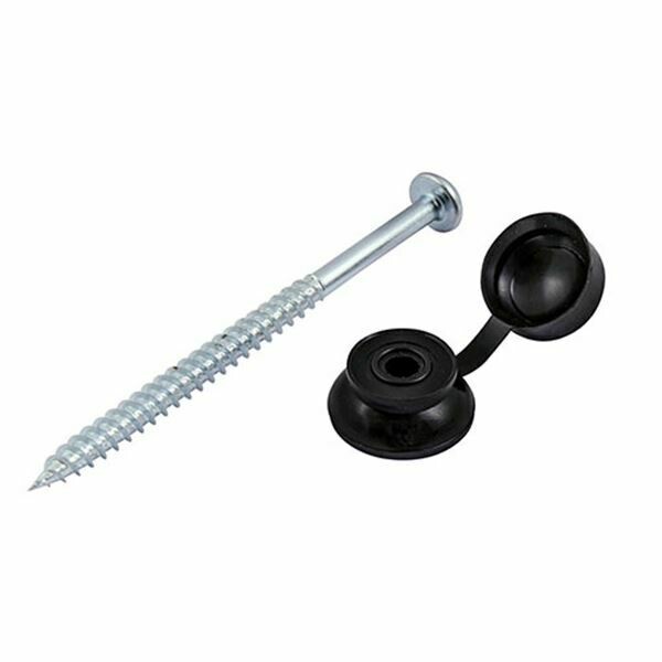 5.0 x 80mm Screw With Black Sealing Caps  Pack of 50