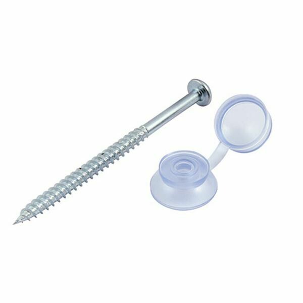 5.0 x 80mm Screw With Clear Sealing Caps Pack of 50
