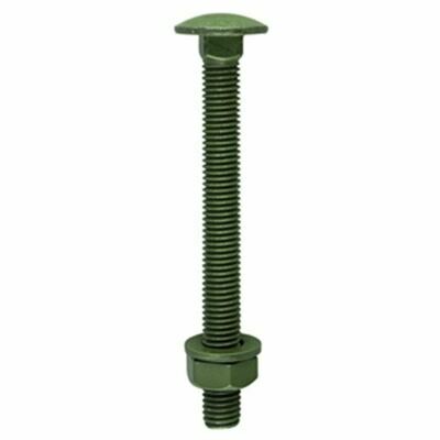 M10 x 100 Coach Bolt Green Coated Pack of 10