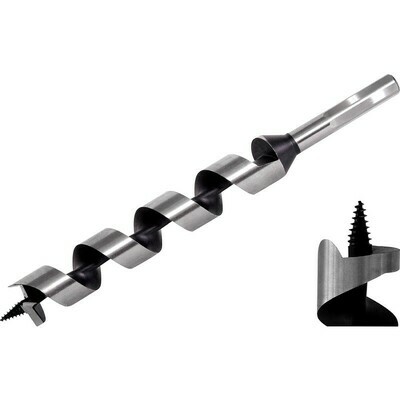 12mm x 600mm Lewis Wood Auger with a 9.5mm hex shank and a 515mm cutting spiral
