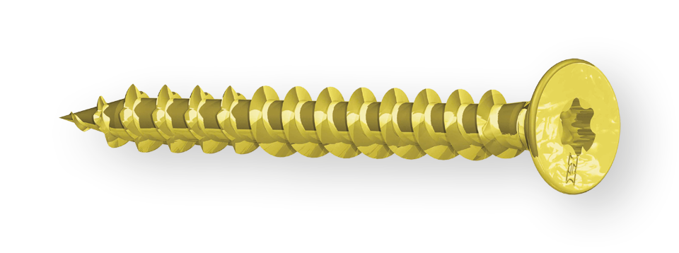 4.0mm x 16mm Heco Fix Plus Screws Countersunk TX15 Torx Zinc &amp; Yellow Box of 1000