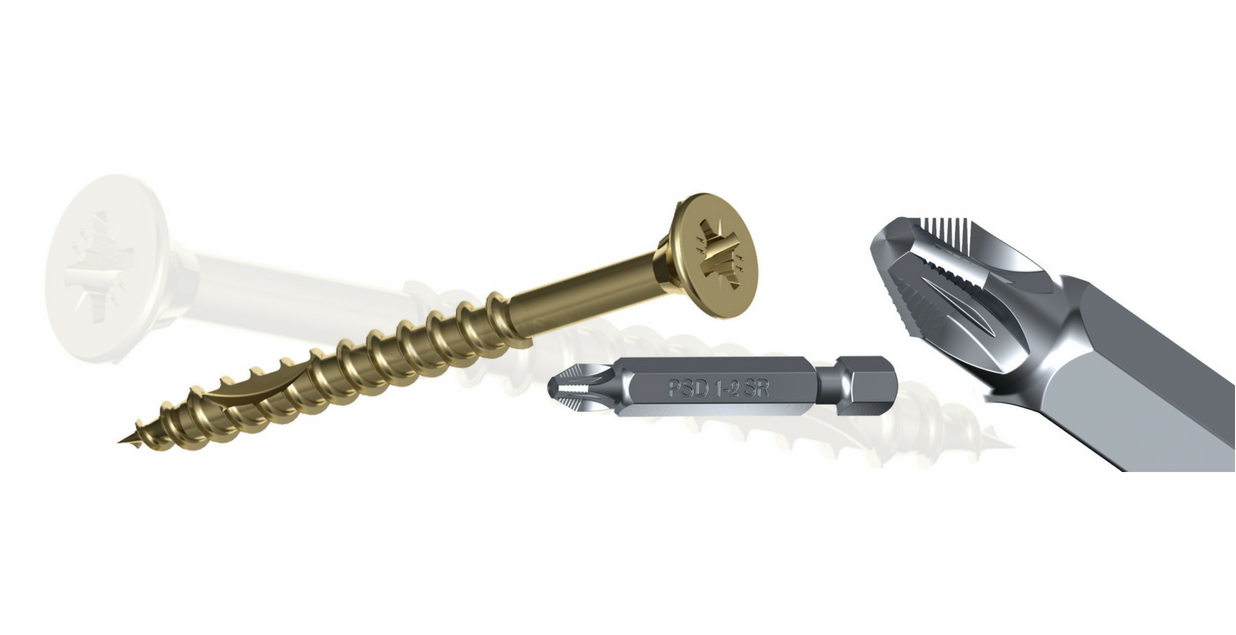 4.0 x 45mm Ulti-mate Professional Woodscrew Pozi Square Double Csk Zinc &amp; Yellow - Box of 200