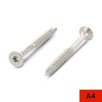 4.5 x 50mm Countersunk Cut Point Torx TX20 A4 Stainless Steel Wood Screws Part thread Boxed in 200s