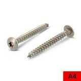 6.0 x 50mm Shallow Pan Head Torx TX30 A4 316 Stainless steel Wood Screws Box of 100