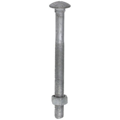 M16 x 200 High Tensile Coach Bolts and Nut Din 603 Spun Galvanised