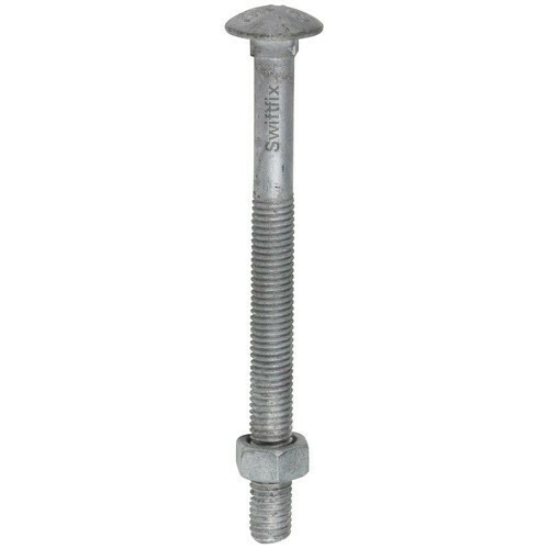 M10 x 60 Coach Bolts and Nut Din 603 Spun Galvanised Pack of 10
