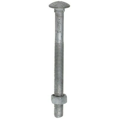 M10 x 50 Coach Bolts and Nut Din 603 Spun Galvanised Pack of 10