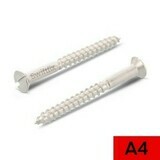 4.5 x 25mm  (8.3mm head) Countersunk Slotted A4 316 Stainless Steel  Box of 200