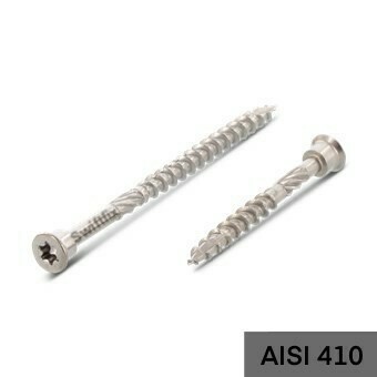 4.5 x 70mm TX20 Facade &amp; Decking Single Thread Terrace Screws Hardened St.St  Box of 200
