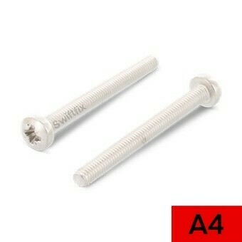 M4 x 25 Pan Head Pozi Machine Screws Din 7985  A4 316 st/st