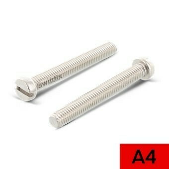 M4 x 50 Cheese Head Slotted Machine Screws A4 316 St.St