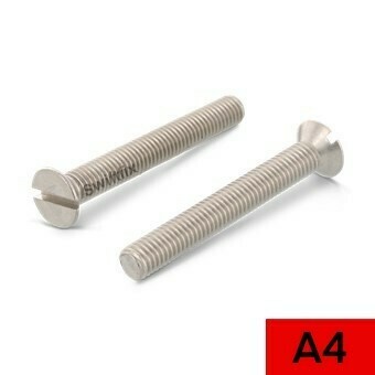 M5 x 8 Csk Slotted Din 963 A4 316 Marine Grade Stainless Steel Box of 100