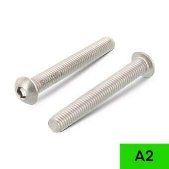 M3 x 12  Socket Button ISO7380  A2 Stainless Steel