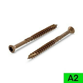5.0 x 80mm Countersunk TX25 Decking &amp; Facade Screws A2 Stainless Steel  Bronze Coating  Box of 200