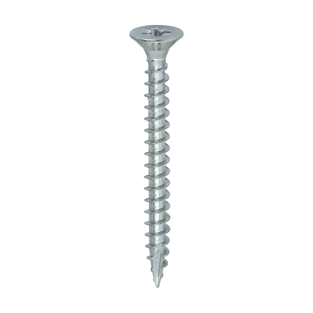 5.0mm x 60mm Cut Point Countersunk Pozi Drive Wood Screws A4 316 Stainless Steel  Box of 200