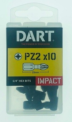 PZ2 25mm Impact Bits Pack of 10 Bits