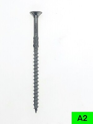 5.0 x 80mm Ribbed Cut Point Csk Torx TX25 A2 Stainless St. Wood Screws Part thread Boxed in 200s