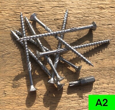 POZI COUNTERSUNK CSK * 200 A4 STAINLESS STEEL WOOD SCREWS 5.0 x 90mm 