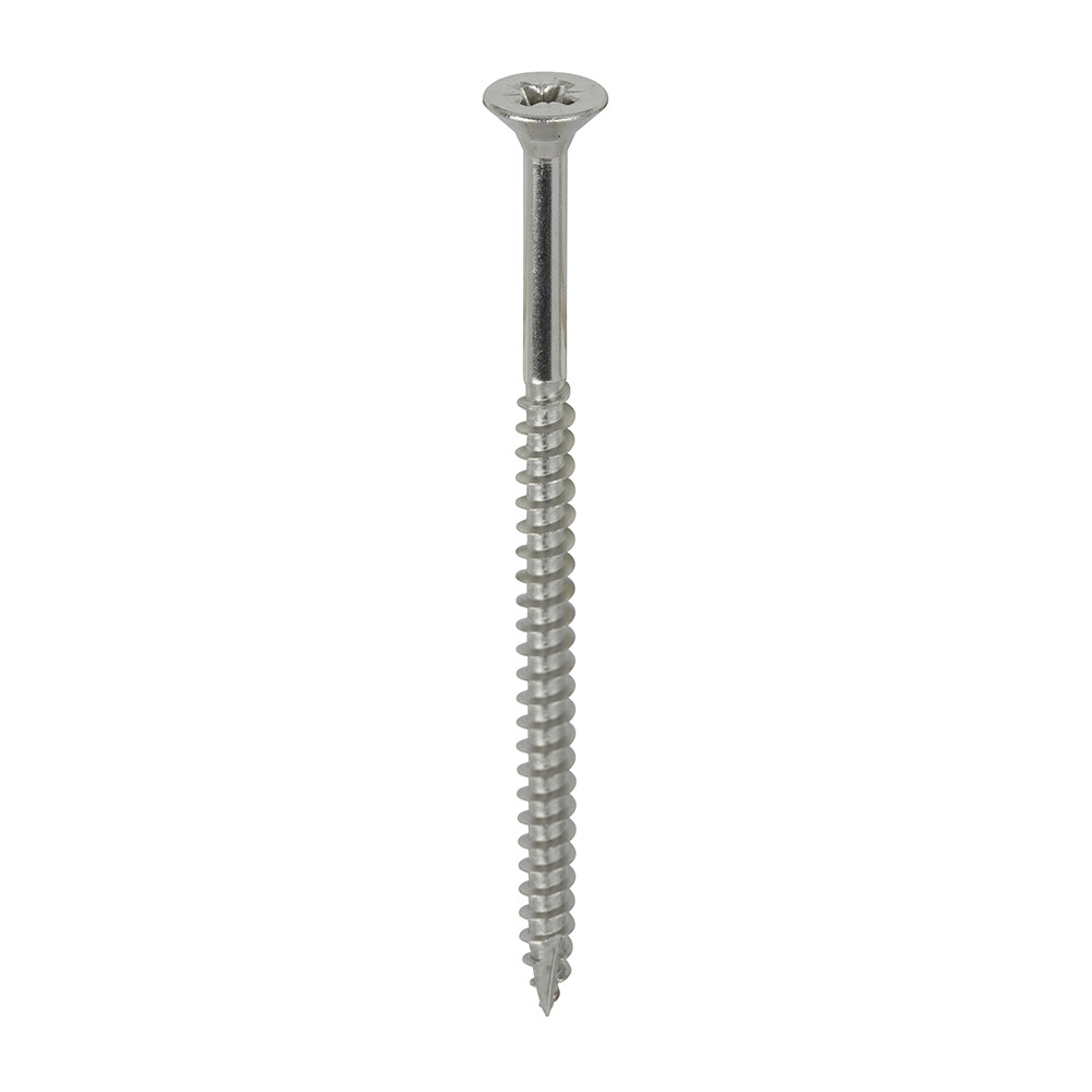 5.0 x 100mm Countersunk Pozi Drive Wood Screws A4 316 Stainless Steel Part Thread Box of 100