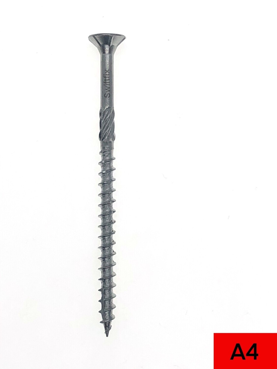 5.0 x 90mm Ribbed Cut Point Csk Torx TX25 A4 Stainless St. Wood Screws Part thread Boxed in 100s