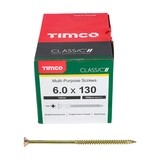 6.0 x 130 Classic Multi Purpose Wood Screws  Box of 100