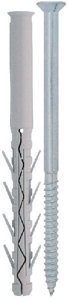 M10 x 85  TUP 4 Nylon Plug &amp; Csk TX Screws Zinc Plated Box of 100