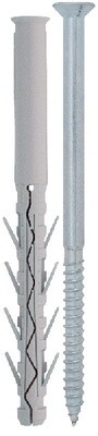 M10 x 85 TUP 4 Nylon Plug &amp; Csk TX Screws Zinc Plated Box of 100