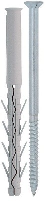 M10 x 85  TUP 4 Nylon Plug &amp; Csk TX Screws Zinc Plated Box of 100