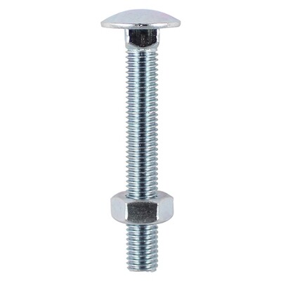 M12 x 160  Cup Square Hex (carriage Bolts) Zinc  Box of 10