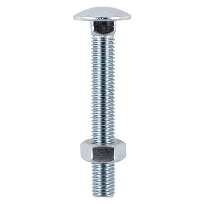 M10 x 140  Cup Square Hex (carriage Bolts) Zinc  Box of 25