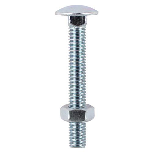 M10 x 220  Cup Square Hex (carriage Bolts) Zinc  Box of 10