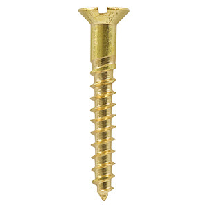 2 x 3/8 Brass Woodscrew Slotted Countersunk Box of 200