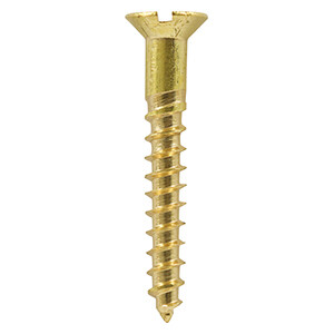 2 x 3/8 Brass Woodscrew Slotted Countersunk  Box of 200