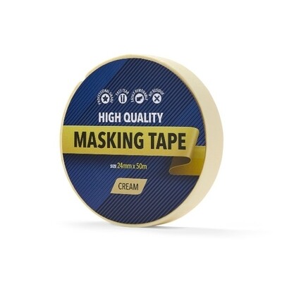 24mm x 50m Masking Tape Cream