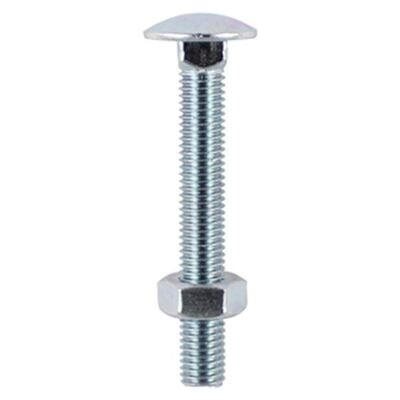 M16 x 180 Cup Square Hex (carriage Bolts) Zinc Box of 5