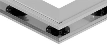 Aluminium Patio end support for Porcelain Tiles at the bottom 240,5 x 23 x 2000 mm (W x H x L)