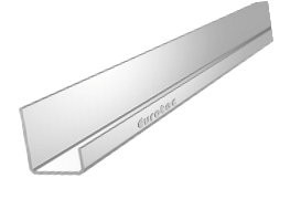 Porcelain Tile Edge frame Bottom part. End profile for aluminium substructure 
45 x 61,5 x 2000 mm (W x H x L)