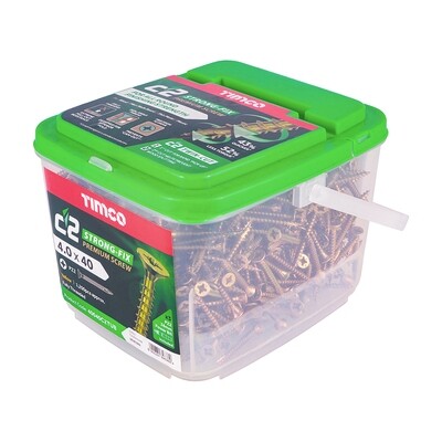 4.0mm x 40mm (Tub of 1200 screws) C2 Strong-Fix Pozi Countersunk Wood Screws.