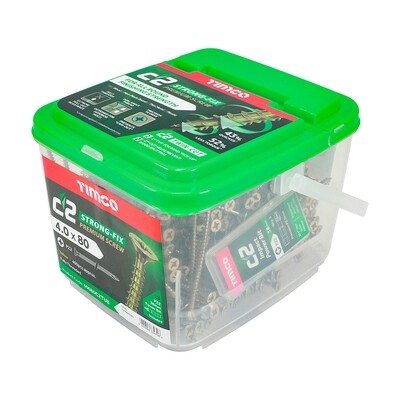 4.0mm x 80mm (Tub of 400 screws) Classic C2 Premium Pozi Countersunk Wood Screws.