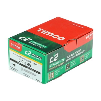 5.0mm x 45mm  Classic C2 Premium Pozi Countersunk Wood Screws. Box of 200