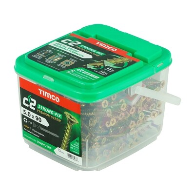 5.0mm x 90mm (Tub of 325 screws) Classic C2 Premium Pozi Countersunk Wood Screws.