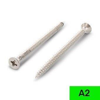 3.0 x 45mm Countersunk Pozi Drive Wood Screws A2 Stainless Steel Box of 200