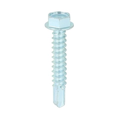 4.8 x 13mm (No.10 x 1/2) Zinc Hex Head Self Drilling Screws (No washer) Box of 1000