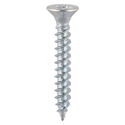 No.8 x 5/8 inch  Pozi Countersunk Wood Screws Twin Thread Zinc Plated Box of 200