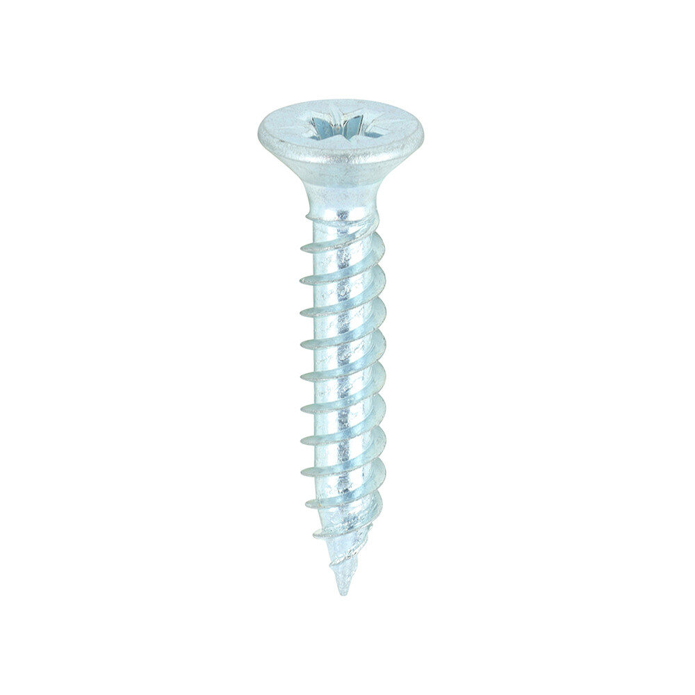 No.8 x 1 inch  Pozi Countersunk Wood Screws Twin Thread Zinc Plated Box of 200