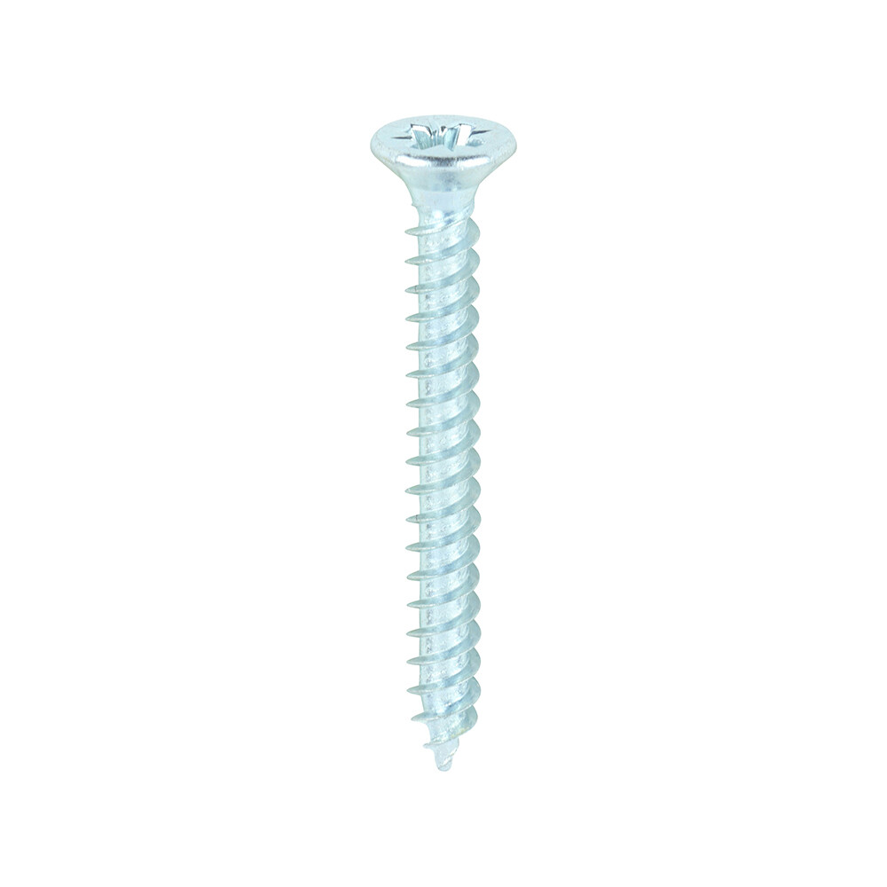 No.4 x 1 inch  Pozi Countersunk Wood Screws Twin Thread Zinc Plated Box of 200